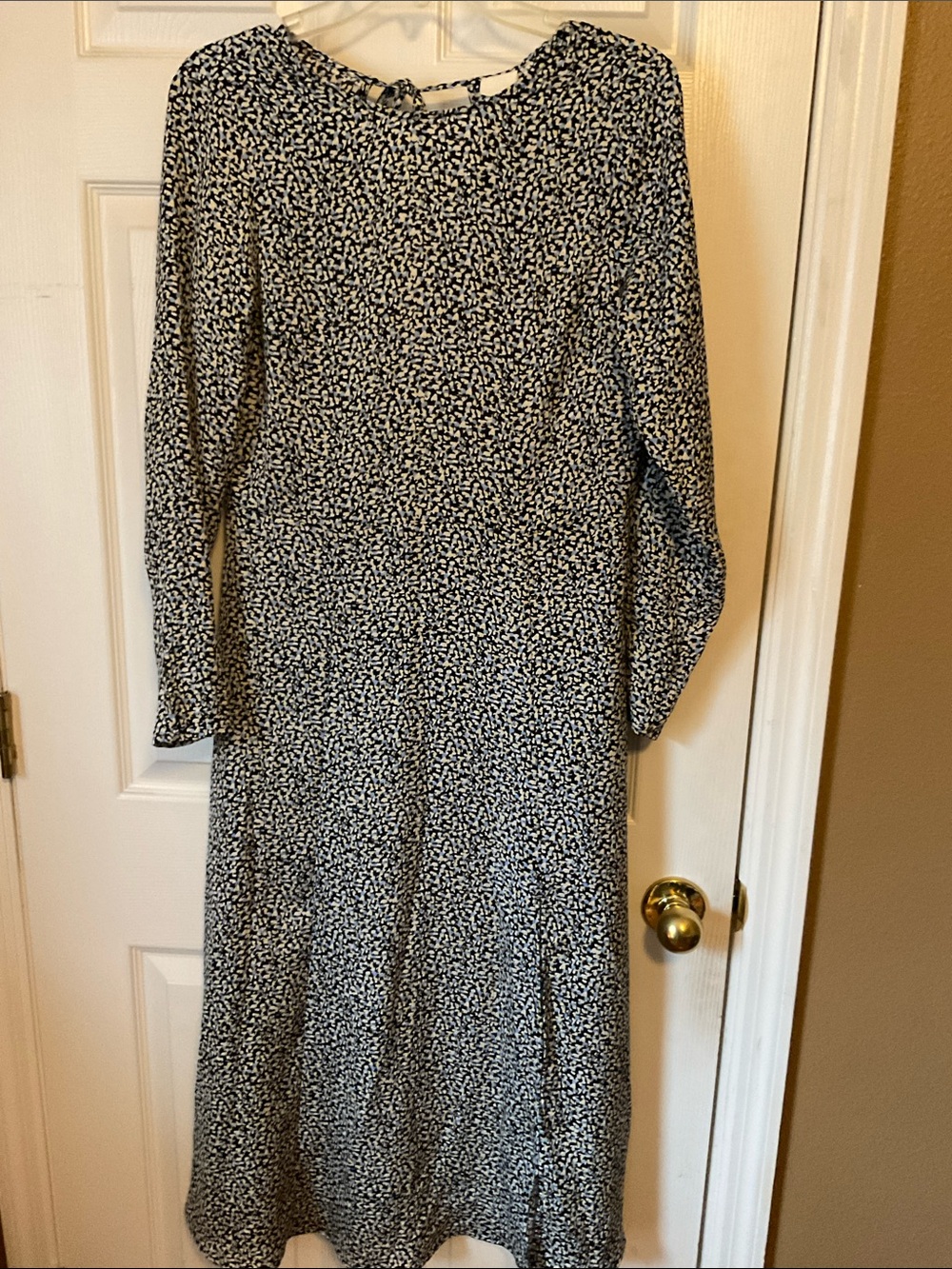 H&M Women’s Geometric Coastal Cottagecore Long Sleeve Maxi Dress Size 4 NWT